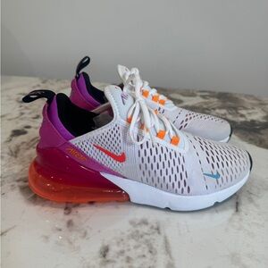 Nike Air Max 270 White-Bright Crimson Womens Sz 8,5